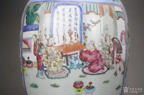 晚清精品粉彩人物故事纹狮耳大瓶 古董古玩古瓷器收藏品包老保真